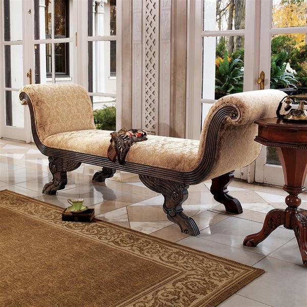 Design Toscano The Veronique Double Rolled-Arm Chaise AF1607